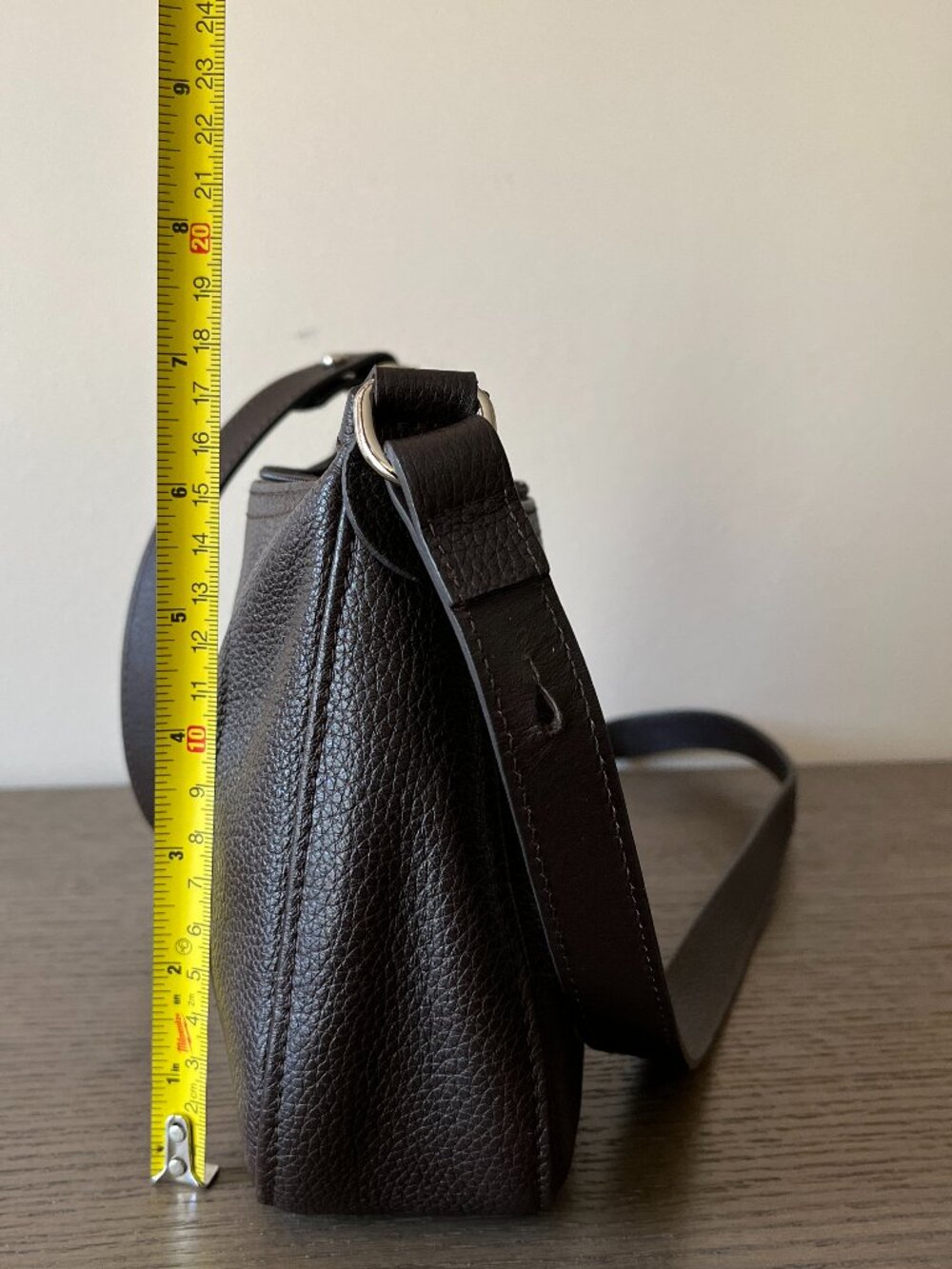LONGCHAMP Dark Brown Leather Crossbody/ Shoulder Bag - Picture 10 of 13